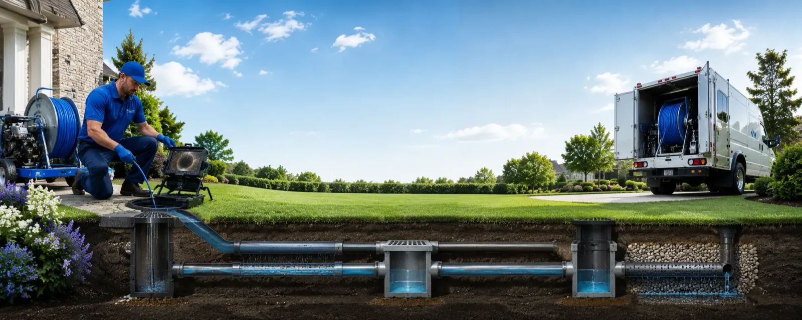 Outdoor drain cleaning information for South Wayne, WI